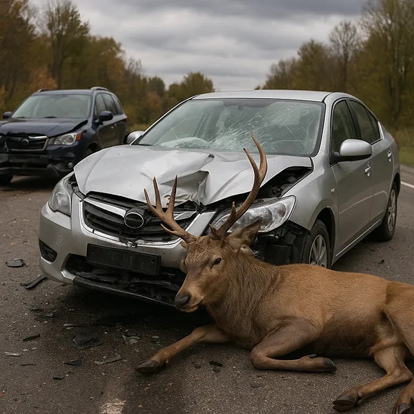 accidente con un animal salvaje implicado