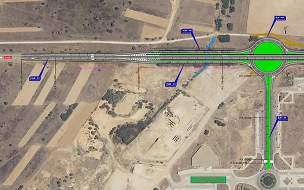 Plano del proyecto del nuevo acceso al Polígono Industrial desde la carretera N-120 - JCYL