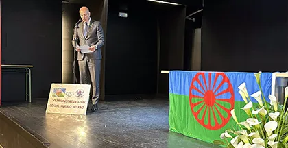 José Antonio Diez durante su intervención en el acto con motivo del Día del Pueblo Gitano