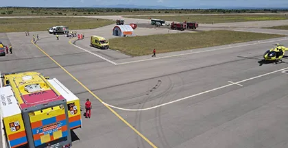 Simulacro de Protección Civil en el aeropuerto de León -
