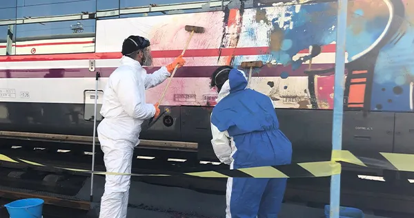 LIMPIEZA DE VANDALISMO FERROVIARIO