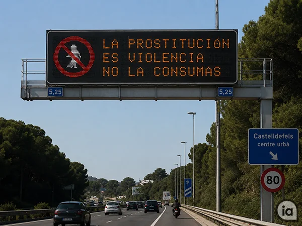SEÑALECTICA ANTI PROSTITUCION EN LA AUTOVIA DE CASTELLDEFELS