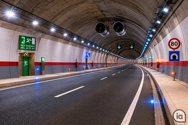 TUNEL DE CARRETERA NACIONAL CON ILUMINACION LED