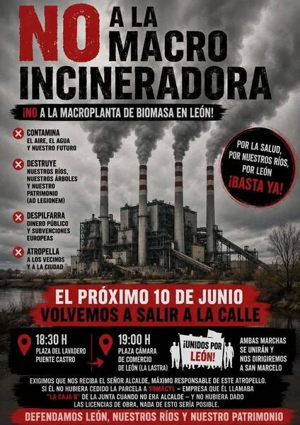 CONVOCATORIA DE MANIFESTACION EN CONTRA DE LA CENTRAL DE BIOMASA