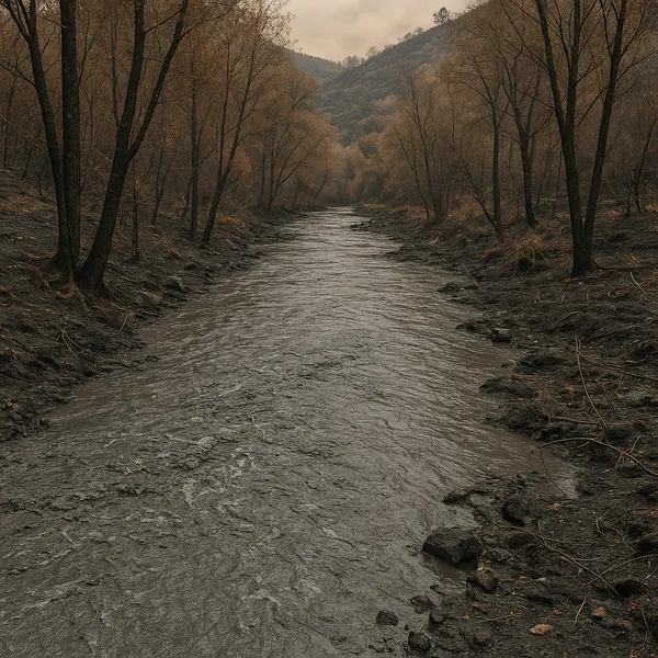 RIO CONTAMINADO CON CENIZA