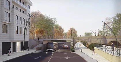 Diseño del proyecto planteado por el PP para la mejora del acceso por el puente de San Marcos. -