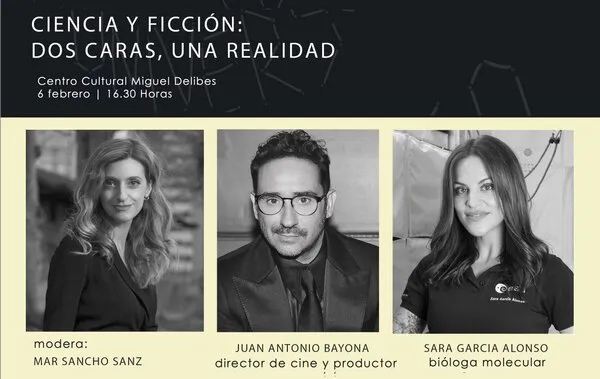 Sara García y  Juan Antonio Bayona  en un diálogo sobre ciencia en Valladolid