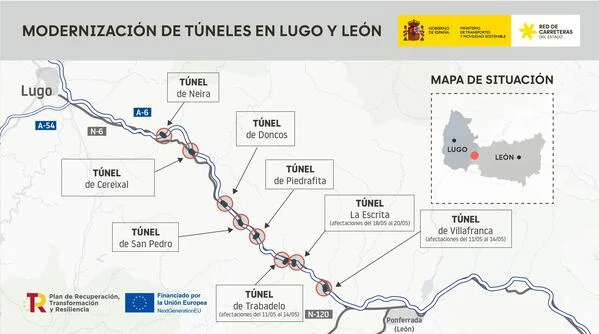 260508 NP LEÓN Túneles VillafrancaTrabadelo y Escrita - Mapa