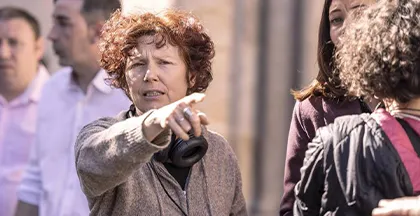 Icíar Bollaín durante el rodaje de la película en Zamora