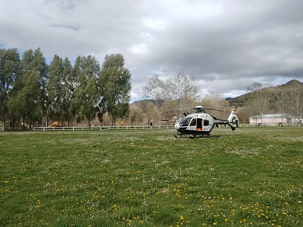 HELICOPTERO QUE EVACUAO AL FALLECIDO A BOÑAR