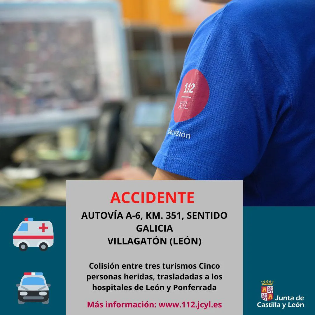 ACCIDENTE A-6 SENTIDO GALICIA EN VILLAGATON