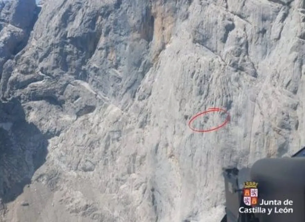 Lugar donde se encontraba el escalador herido. - JCYL