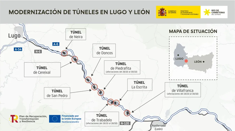 261023 NP LEÓN LUGO MAPA Tráf Piedrafita Trabadelo Villafranca
