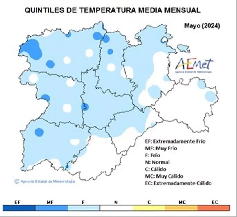 TEMPERATURAS MEDIAS MENSUALES MAYO 2024