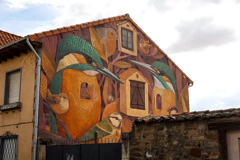 Uno de los murales realizados en La Bañeza en el marco del Festival Art Aero Rap. - ART AERO RAP