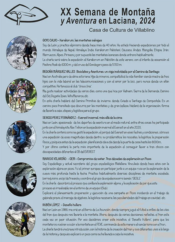 PROGRAMACION XXI SEMANA DE MONTAÑA Y AVENTURA EN LACIANA 2024