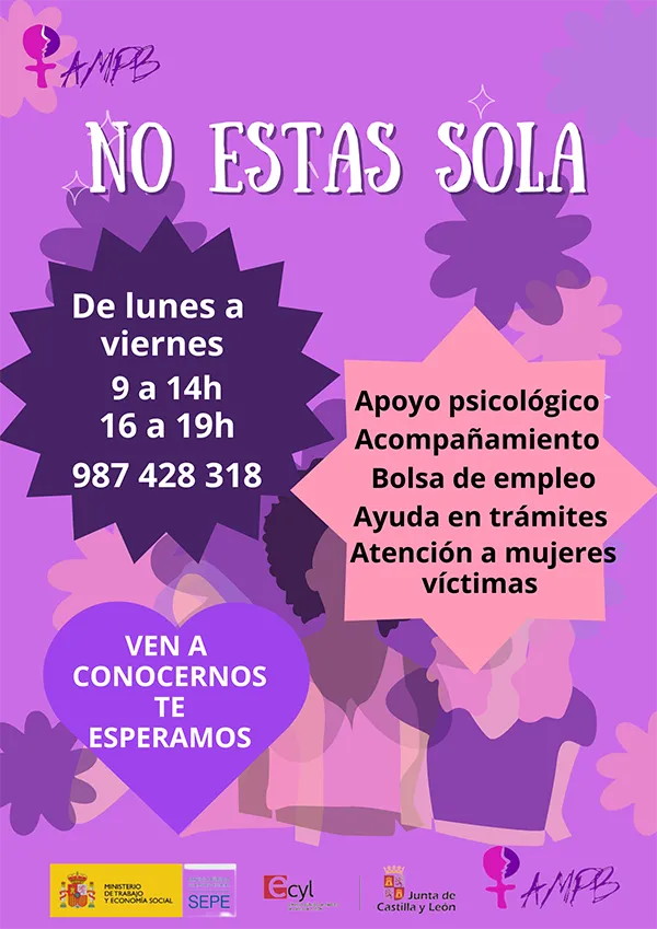 NO ESTAS SOLA - ASOCIACION DE MUJERES PROGRESISTAS DEL BIERZO