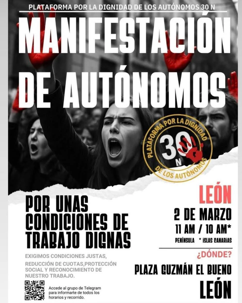 MANIFESTACION DE AUTONOMOS 2 MARZO EN LEON