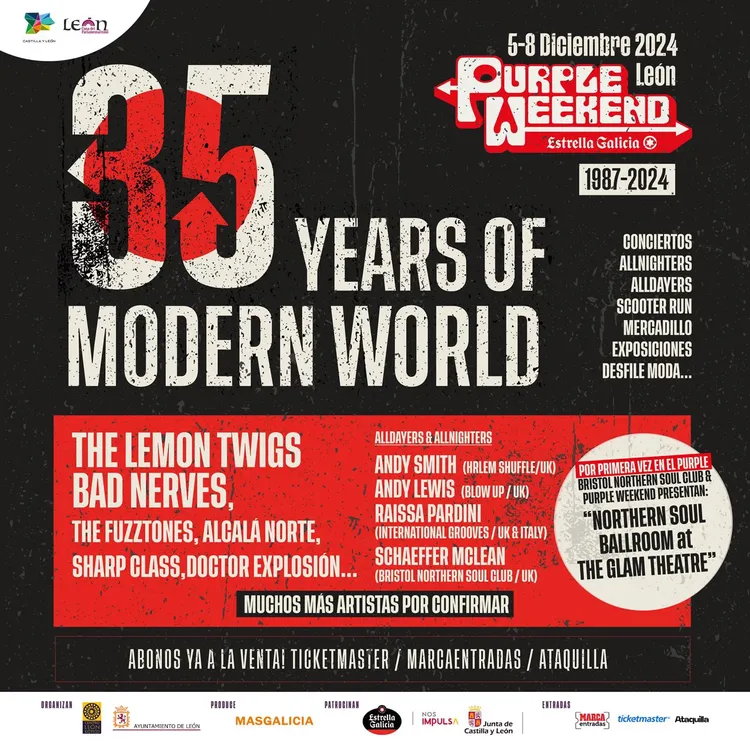 Cartel de la 35ª edición del Purple Weekend de León. - AYUNTAMIENTO