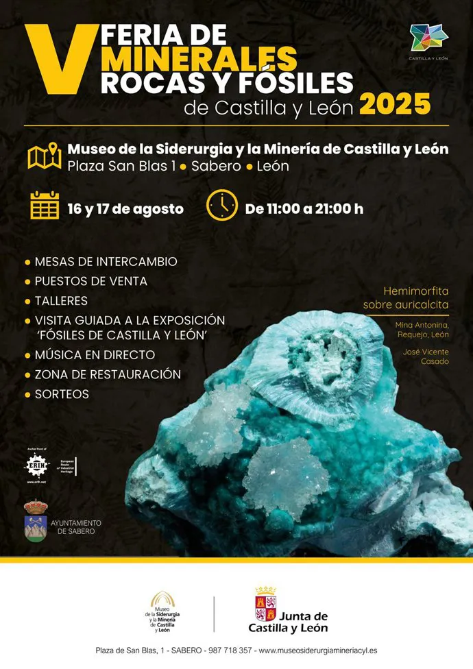 Feria y mesa de intercambio de minerales, rocas y fósiles de Castilla y León.