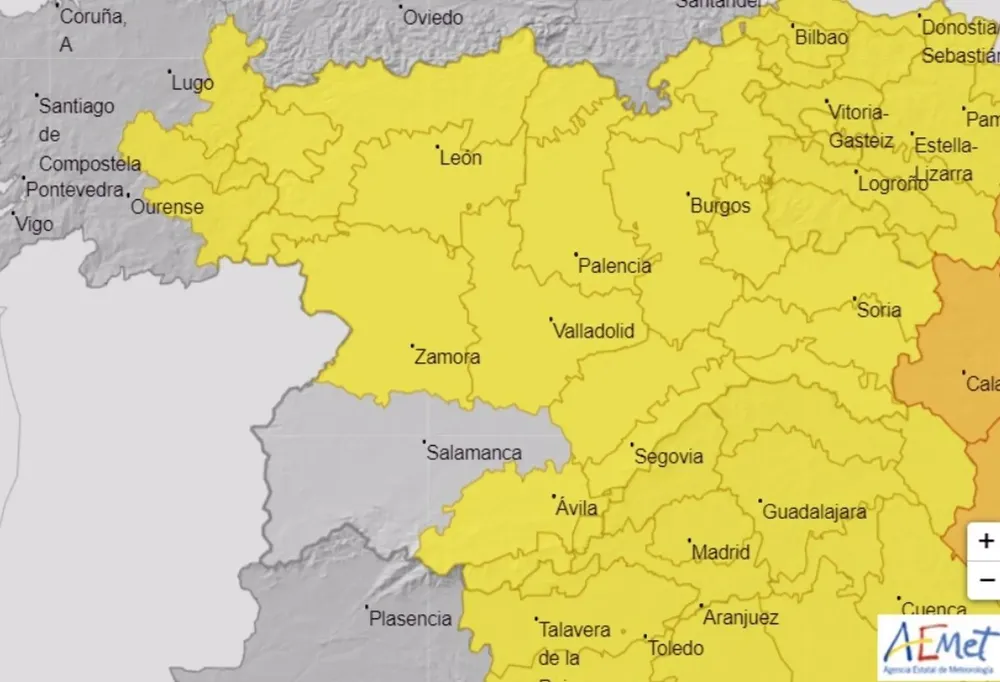 Avisos para este jueves en Castilla y León por lluvias y tormentas - EP