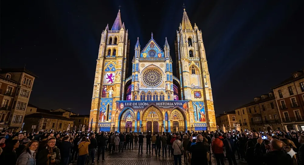 PROYECCION EN LA FACHADA DE LA CATEDRAL
